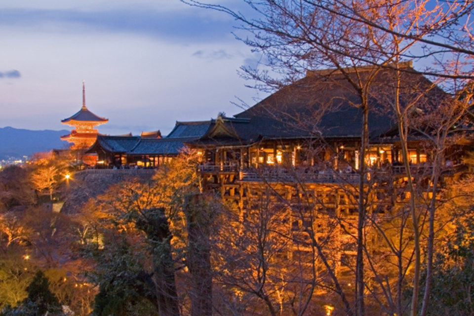 京都清水寺の夜景
