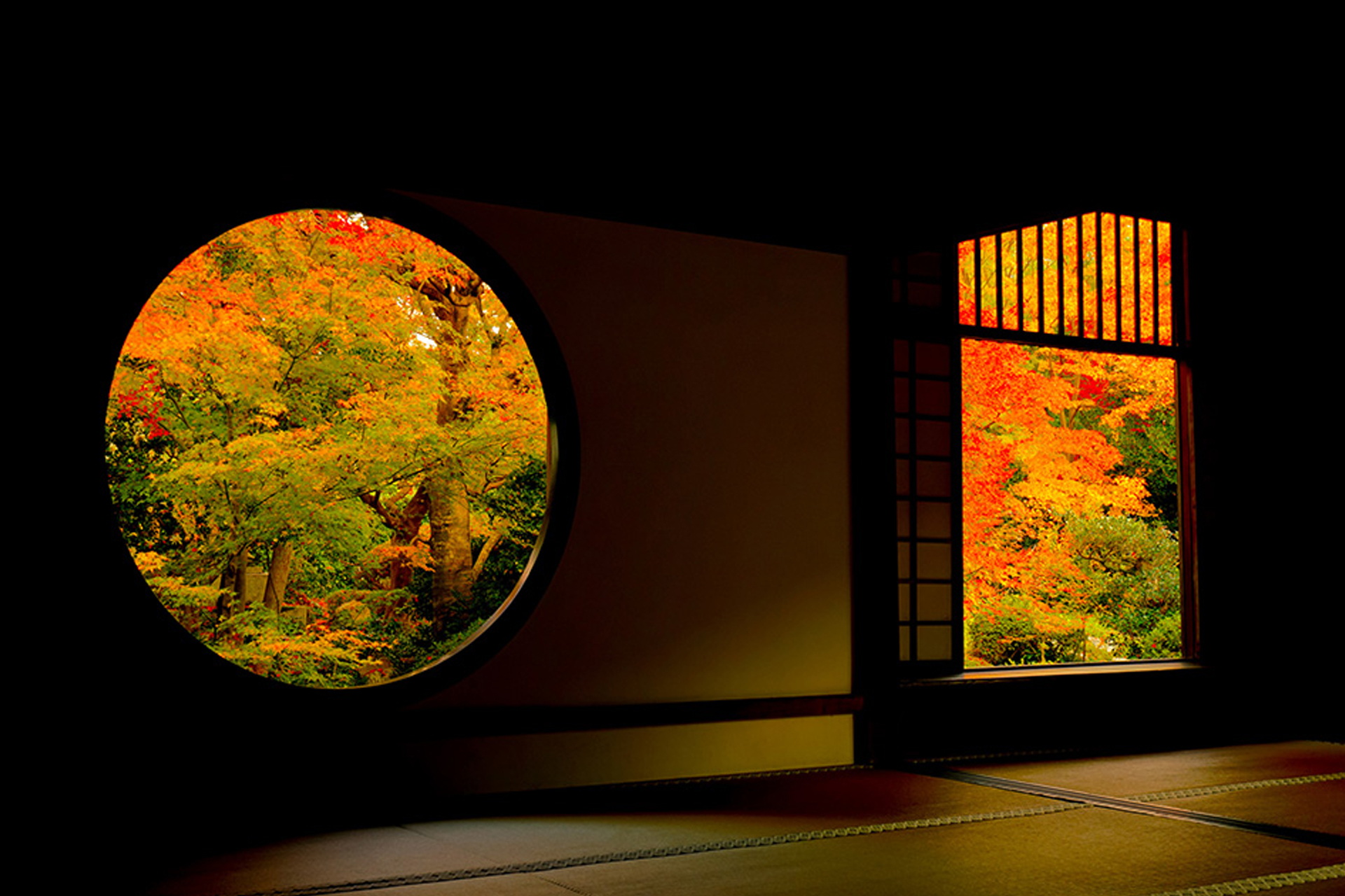源光庵 悟りの窓 京都 紅葉