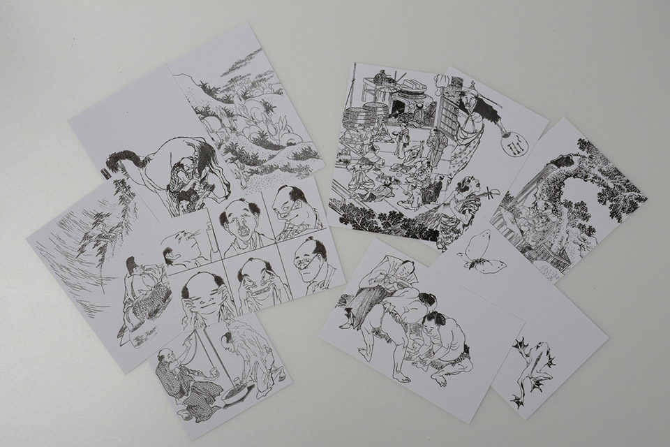 北斎漫画ポストカード